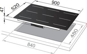 De Longhi Piano Cottura a Induzione 5 Fuochi Larghezza 90 cm comandi touch Full Bridge colore Nero - SLI 905