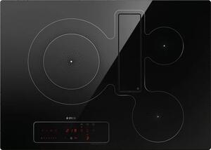 Elica Piano Cottura a Induzione con Cappa Integrata Aspirante 3 Fuochi Larghezza 72 cm colore Nero - NIKOLATESLA FIT 3Z BL/A/72