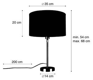 Lampada da tavolo nera orientabile con paralume grigio chiaro 35 cm - Parte