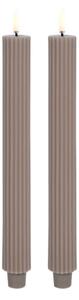 Uyuni - Candela a Cono LED Grooved 2-pack 3,2x25,5 cm Sandstone/Smooth Uyuni Lighting