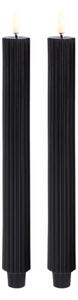 Uyuni - Candela a Cono LED Grooved 2-pack 3,2x25,5 cm Plain Nero/Smooth Uyuni Lighting