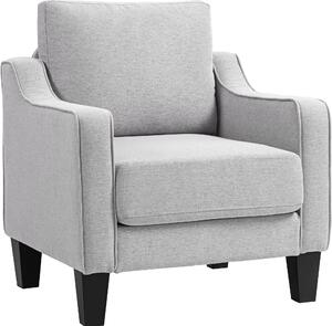 DecHome Poltrona Moderna in Tessuto Dimensioni 77x77x86 colore Grigio