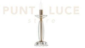 Lumetto fiamma cristallo e oro 1 luce attacco e14 h.32cm
