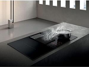 Elica Piano Cottura a Induzione con Cappa Integrata Filtrante e Bilancia 4 Fuochi (2 Bridge Zone) Larghezza 83 cm colore Nero - NIKOLATESLA LIBRA B