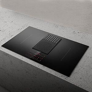 Elica Piano Cottura a Induzione con Cappa Integrata Filtrante e Bilancia 4 Fuochi (2 Bridge Zone) Larghezza 83 cm colore Nero - NIKOLATESLA LIBRA B