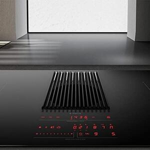 Elica Piano Cottura a Induzione con Cappa Integrata Filtrante e Bilancia 4 Fuochi (2 Bridge Zone) Larghezza 83 cm colore Nero - NIKOLATESLA LIBRA B
