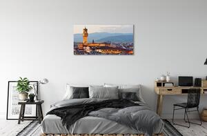 Quadro su tela Italia Castello Panorama Sunset 100x50 cm