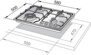 De Longhi Piano cottura da Incasso 4 Fuochi (1 Elettrico) Larghezza 58 cm colore Acciaio - FFI 36 ER