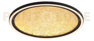Luna led flush, metallo nero sabbia e diffusore in plastica dorata