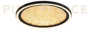 Luna led flush, metallo nero sabbia e diffusore in plastica dorata