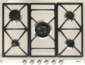 Smeg Piano Cottura da Incasso a gas 5 Fuochi 50 cm colore Panna - SR775PO