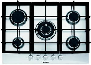 Glem Gas Piano Cottura da Incasso a gas 5 Fuochi Larghezza 70 cm colore Inox - GT755HIX