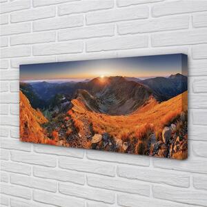 Quadro su tela Montagne Sunset 100x50 cm