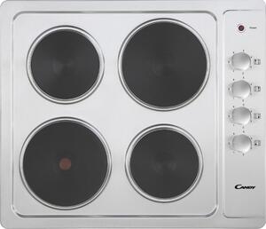 Candy Piano Cottura Elettrico 4 Piastre Larghezza 60 cm Comandi Laterali colore Inox - Cle64Kx
