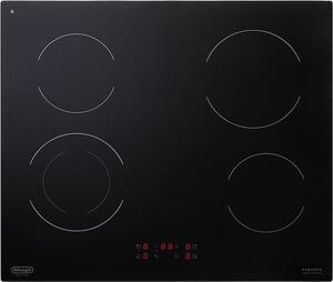 De Longhi Piano Cottura Elettrico da Incasso 4 Fuochi Larghezza 60 cm in Vetroceramica colore Nero - PVC61N