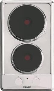Glem Gas Piano Cottura elettrico da Incasso 2 Fuochi Larghezza 30 cm colore Inox - GT320IX Domino