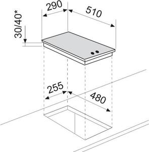 Glem Gas Piano Cottura elettrico da Incasso 2 Fuochi Larghezza 30 cm colore Inox - GT320IX Domino