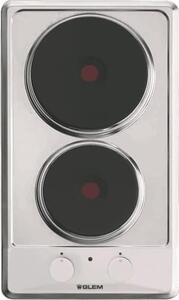 Glem Gas Piano Cottura elettrico da Incasso 2 Fuochi Larghezza 30 cm colore Inox - GT320IX Domino