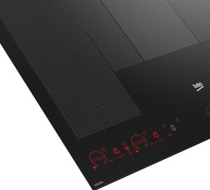 Beko Piano Cottura Induzione 13 Fuochi Larghezza 90 cm in Vetro con 3 Sezioni IndyFlex+ e 2 Extension colore Nero - HII98810NT