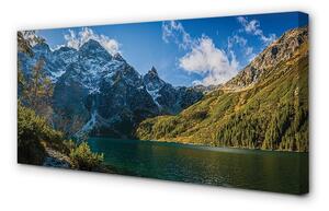 Stampa quadro su tela Lago delle montagne 100x50 cm