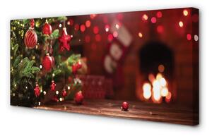 Quadro su tela Regali delle palline dell'albero di Natale 100x50 cm