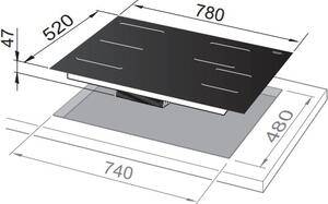 De Longhi Piano Cottura Induzione 4 Fuochi da Incasso 80 cm in Vetroceramica colore Nero - SLI 804 Linea Life
