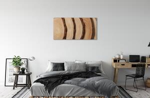 Stampa quadro su tela Fette di legno 100x50 cm