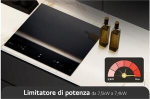 Lg Piano Cottura Induzione 4 Fuochi Larghezza 59 cm in Vetroceramica colore Nero - CCI7Z2438BA