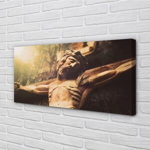 Quadro su tela Gesù di legno 100x50 cm