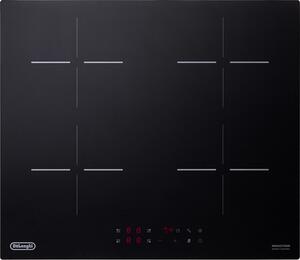 De Longhi Piano Cottura Induzione 4 Fuochi Larghezza 59 cm in Vetroceramica colore Nero - YLI 60