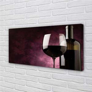 Foto quadro su tela Bottiglia Fina e un bicchiere 100x50 cm
