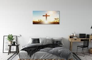 Stampa quadro su tela Cross Sunfield 100x50 cm