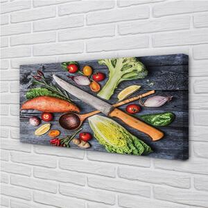 Stampa quadro su tela Catacea Coltello, pomodori di spinaci 100x50 cm