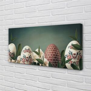 Quadro su tela Foglie uova fiori 100x50 cm