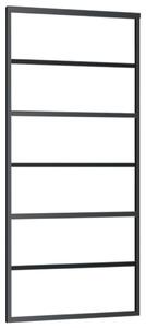 Porta Scorrevole in Vetro ESG e Alluminio 90x205 cm Nera