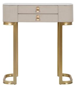 Tavolo consolle beige/dorato con piano effetto marmo 40x70 cm Beauty – Mauro Ferretti