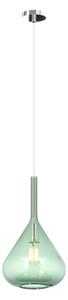 Sospensione cromo 1 luce vetro verde 1177cr-s1-ve