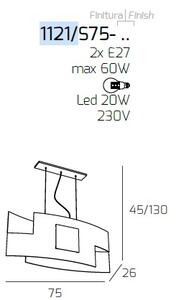 Tetris color sospensione 75cm. 1 luce sabbia 1121-s75-sa