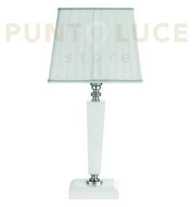 Lampada da tavolo in vetro e cristallo bianco cherubini lt.cherubin