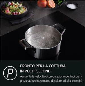 Aeg Piano Cottura Induzione 4 Fuochi Larghezza 80 cm in Vetroceramica colore Nero - TI84IB30IZ