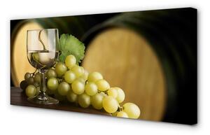 Quadro su tela Un bicchiere di uva a botte 100x50 cm
