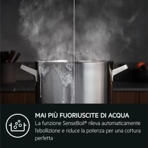 Aeg Piano Cottura Induzione 4 Fuochi Larghezza 80 cm in Vetroceramica colore Nero - TI84IB30IZ