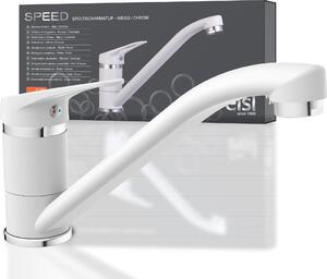Rubinetto da cucina eisl SPEED, rubinetto da cucina girevole a 360°, rubinetto da cucina bianco