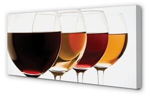 Quadro su tela Bicchieri di vino 100x50 cm