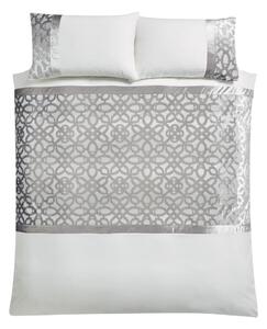 Biancheria da letto in velluto beige-crema per letto matrimoniale 200x200 cm Lattice Cut - Catherine Lansfield