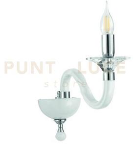 Applique gala 1 luci attacco e14 bianco e cromo h.29cm