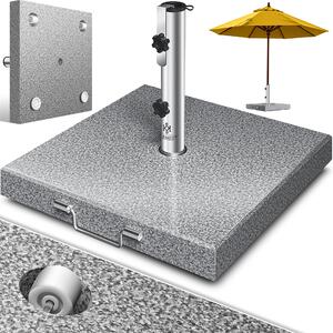 Supporto per ombrellone KESSER® in granito con tubo in acciaio inossidabile, base di alta qualità da 30 kg - per pali di ombrellone da 16 a 48 mm. Include maniglia per il trasporto, ideale per ombrelloni da giardino o da balcone