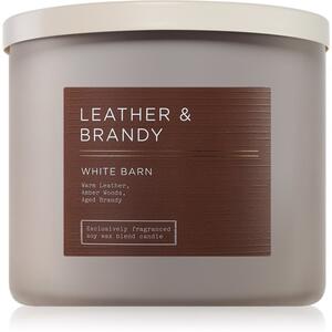 Bath & Body Works Leather & Brandy candela profumata 411 g