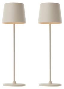 BRILLIANT Lampada da tavolo ricaricabile a LED Kaami, 2 W, 310 lm, 3000 K, beige, set da 2