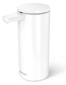 Dispenser di sapone in metallo touchless bianco da 414 ml - simplehuman